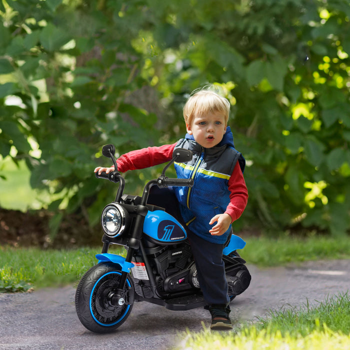 Aosom Moto Electrique Pour Enfants, 6 V, Demarrage A Un Seul Bouton, Bleu
