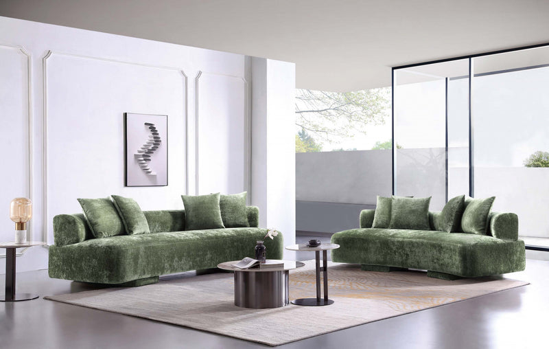 Ensemble de canape 2 pieces Verandah style mid-century modern en vert olive