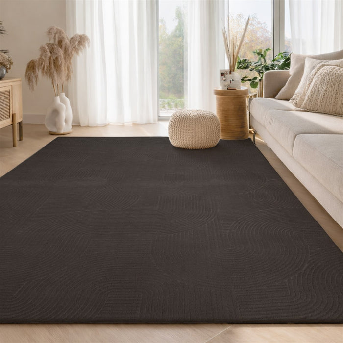 Tapis Lavable/Contemporain Elion 9'0\" x 12'0\" en Charbon