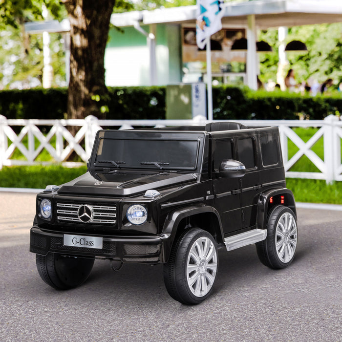 Aosom Jouet Electrique Mercedes Benz G500 Pour Enfants A Piles 12v Compatible Avec Telecommande Parentale Musique Allume Des Roues De Suspension Mp3