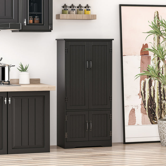 HOMCOM Garde-Manger Cuisine 48\" Armoire Rangement Etageres Noir