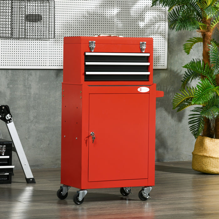 Durhand Boite A Outils Amovible 2 En 1, Coffre A Outils A Roulettes