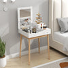 HOMCOM Modern Vanity Desk with Flip-up Mirror and 2 Drawers for Bedroom