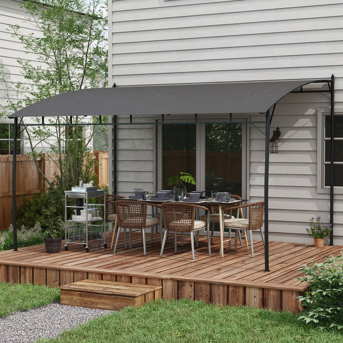 Outsunny Pergola Avec Auvent Uv30+, Pergola Gazebo En Acier, Gris Fonce