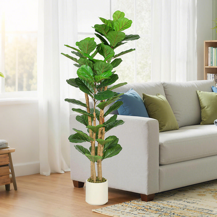 HOMCOM Faux figuier Lyre, arbre artificiel de 5\"