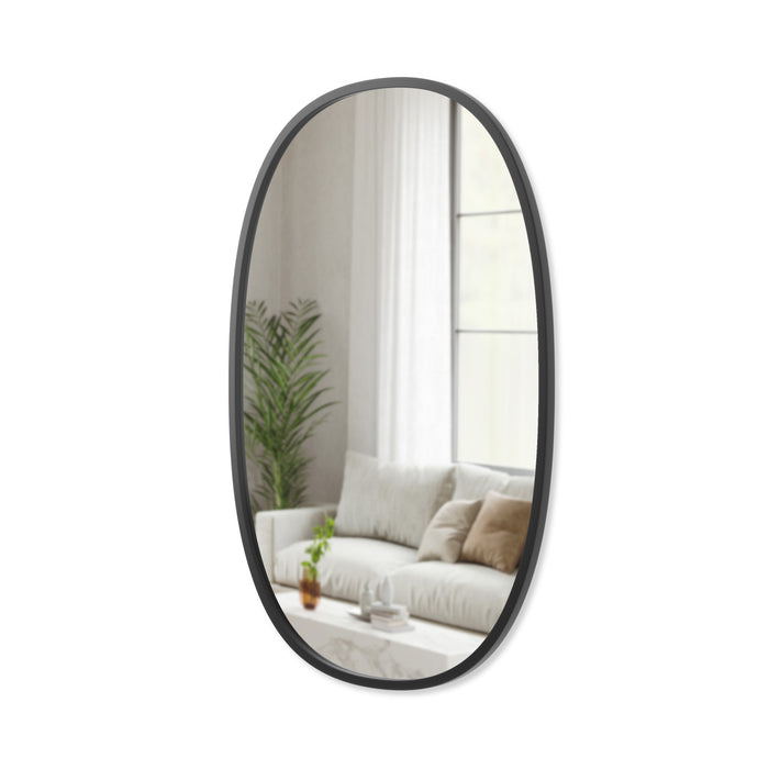 Miroir mural ovale Hub de Umbra de 24 po x 36 po - noir
