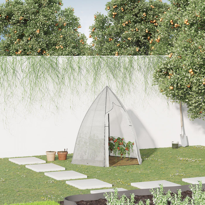 Outsunny 63\" X 54\" X 71\" Serre De Jardin Serre Portative Pour Plantes Avec Porte A Glissiere Et Fenetre Pour Exterieur, Jardin, Patio, Blanc