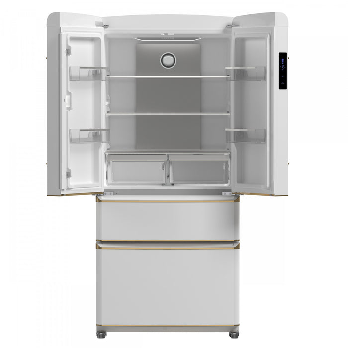 Refrigerateur Luigi de 33 po a portes francaises, blanc, 18 pi³ - FFFFD1791-33WHT