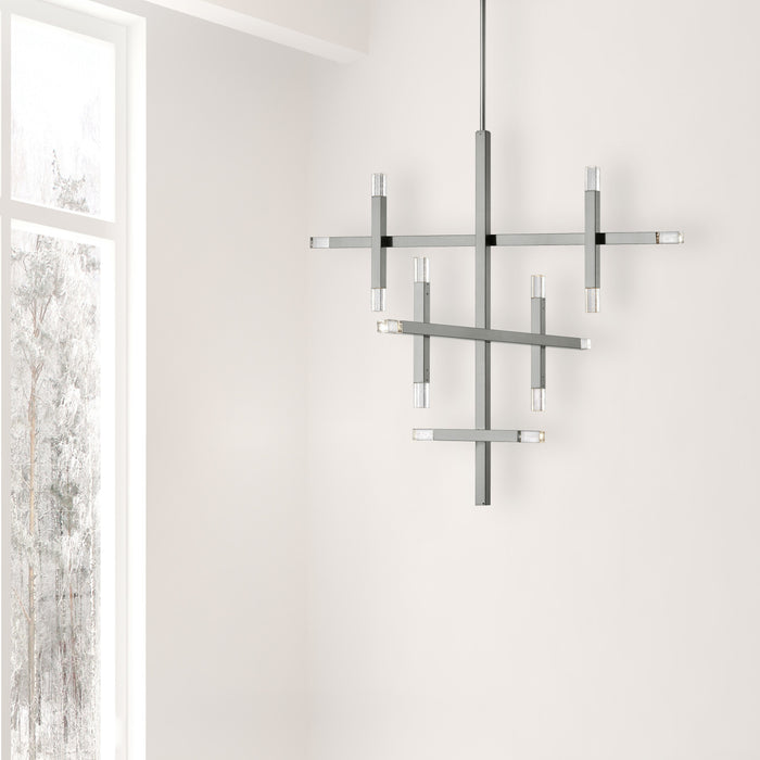 Lustre Francesca de Dainolite en acrylique qui diffuse la lumière, avec fini chromé poli et ampoule de 42 W
