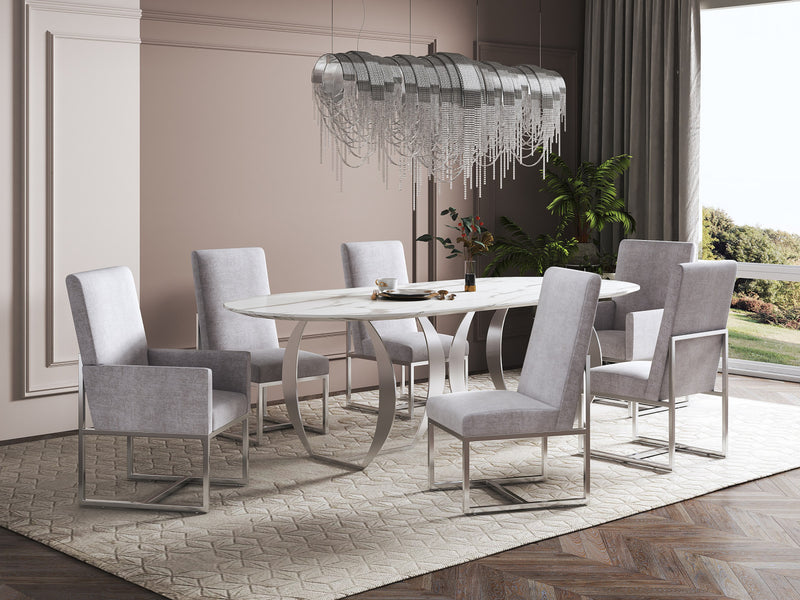 Ensemble de 8 chaises de salle a manger Element Modern en gris