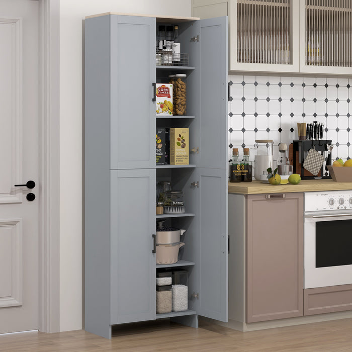 HOMCOM Armoire de rangement 67\" a 4 portes avec etageres reglables, gris