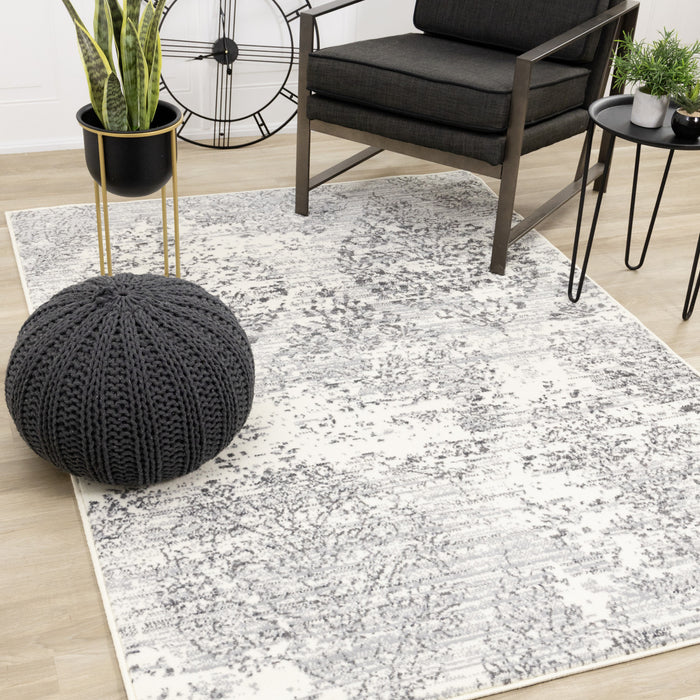 Carpette Florence à motif damassé élégant pour l'intérieur - 4 pi 7 po x 6 pi 7 po