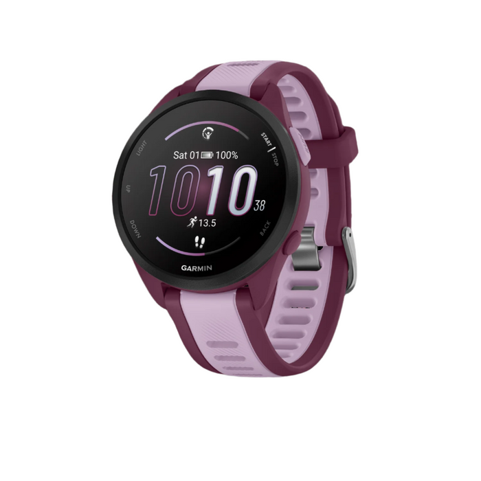 Garmin Forerunner® 165 Montre Gps Intelligente - Suivi De La Sante Avec Ecran Amoled - Baie/lilas