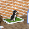 PawHut Dog Grass Pad with Tray 21" × 15", Dog Litter Box with Artificial Grass, Grid, Panel, Pee Pads for Pets, Potty Training for Indoor Outdoor