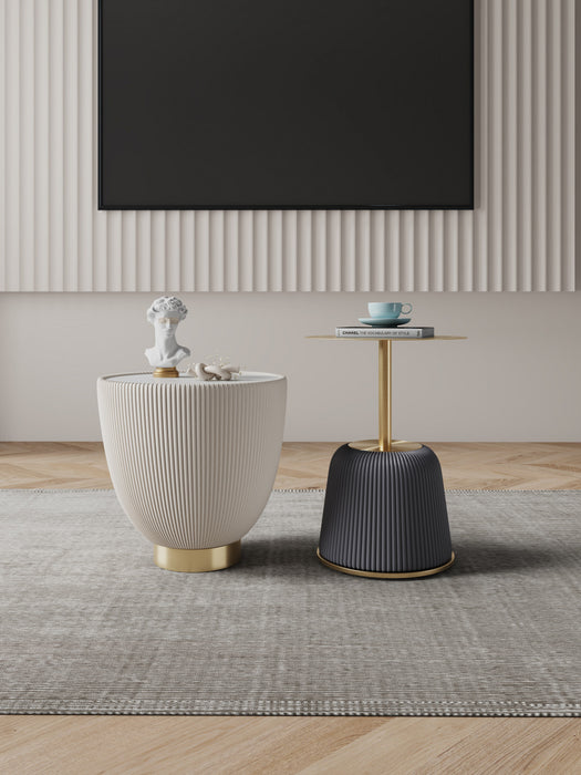Table d’appoint 2 pieces Anderson Modern en gris et creme