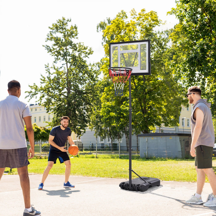 Soozier Panier de Basketball 5-7 pi Adjustable avec Roues