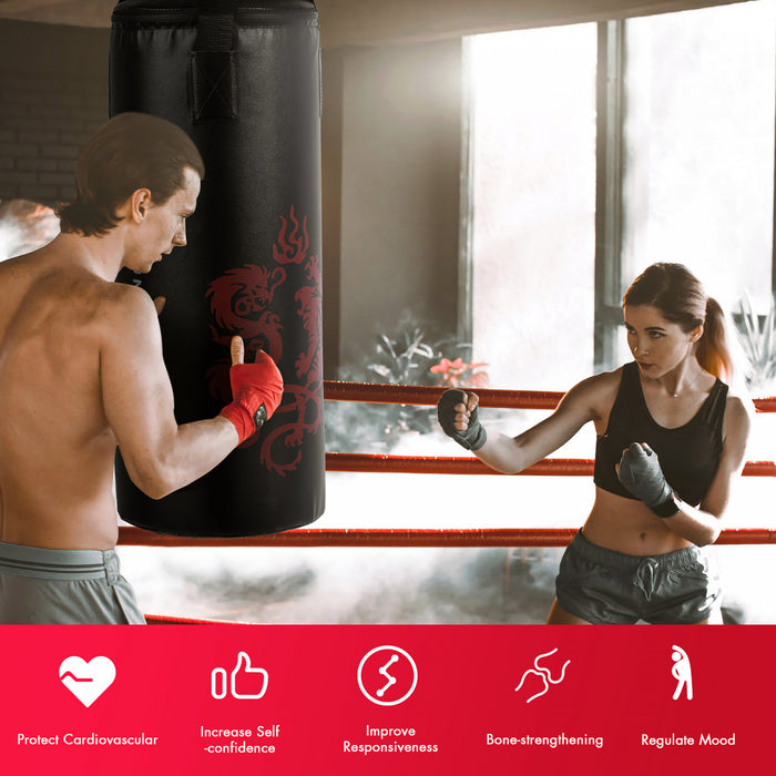 Sac De Sable 10 Kg Suspendus Pour Enfants Formation Avec Gants De Boxe Et Corde A Sauter Professionnelle，ensemble Complet De Boxe Pour Kick Boxing, Thai Boxe, Taekwondo,25x25x60cm