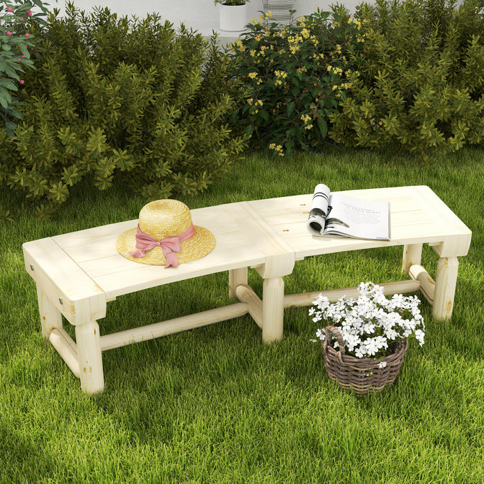 Banc D'arbre De Jardin Rond En Bois Outsunny Avec Siege A Lattes, Naturel