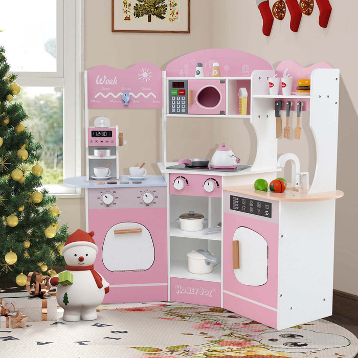 Honeyjoy Coin Cuisine Jeu Avec Machine A Cafe Four Micro-ondes Machine A Laver Rose