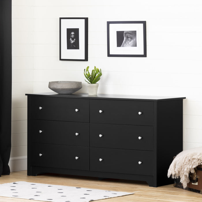 Vito Commode 6 Tiroirs - Noir Solide