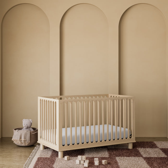 Storkcraft Sicily Lit de bebe convertible 3-en-1 de luxe avec barriere de securite pour tout-petit incluse - Bois clair