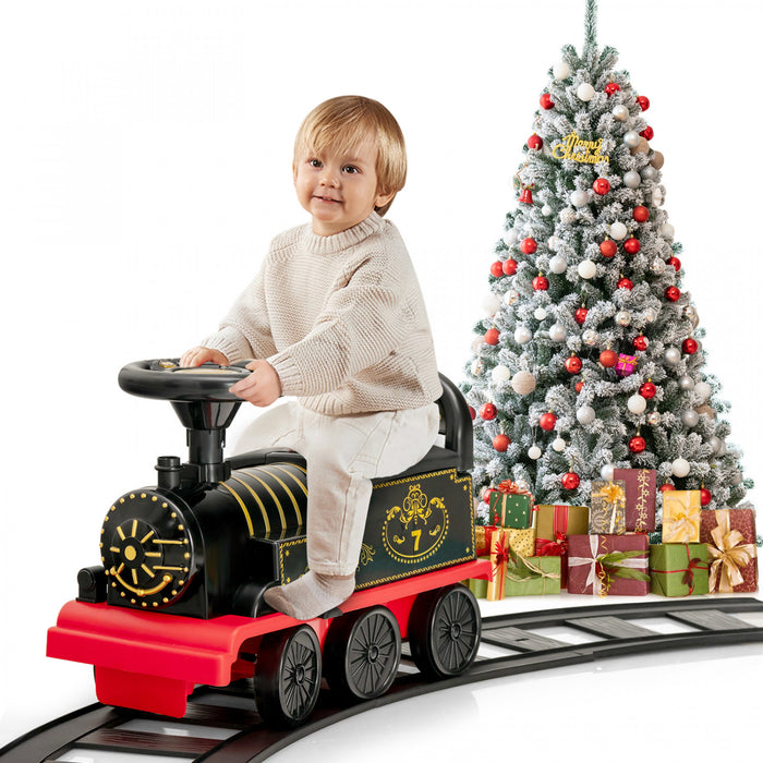 Jouet De Train Motorise Electrique 6v Pour Enfants Sur Train Avec Piste Et 6 Roues Noires
