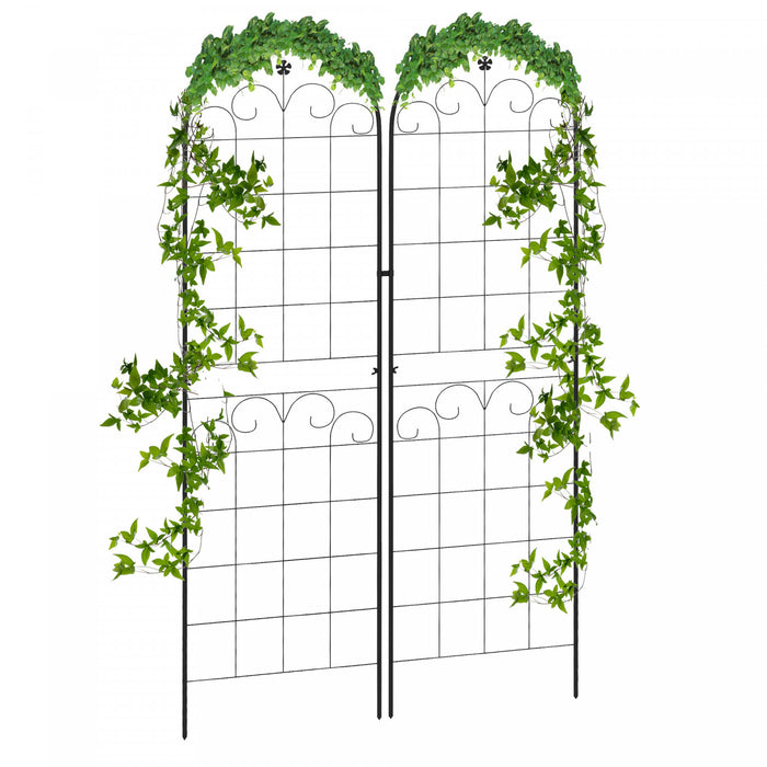 Outsunny Treillis De Jardin Pour Plantes Grimpantes, 2 Pcs
