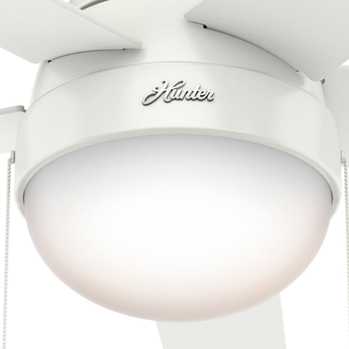 Ventilateur de plafond Anslee à profil bas avec luminaire - Blanc