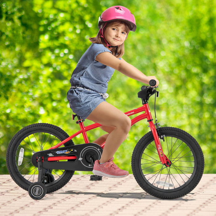 Velo Costway 18 Pouces Pour Enfants De 4 A 8 Ans Avec Selle Reglable Et Guidon Antiderapant Rouge