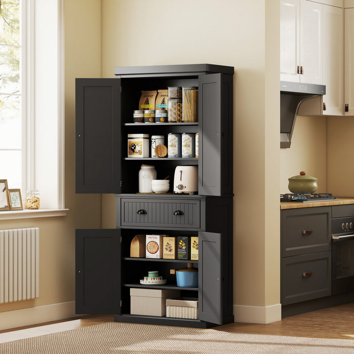 HOMCOM Armoire de rangement de cuisine en bois Organisateur