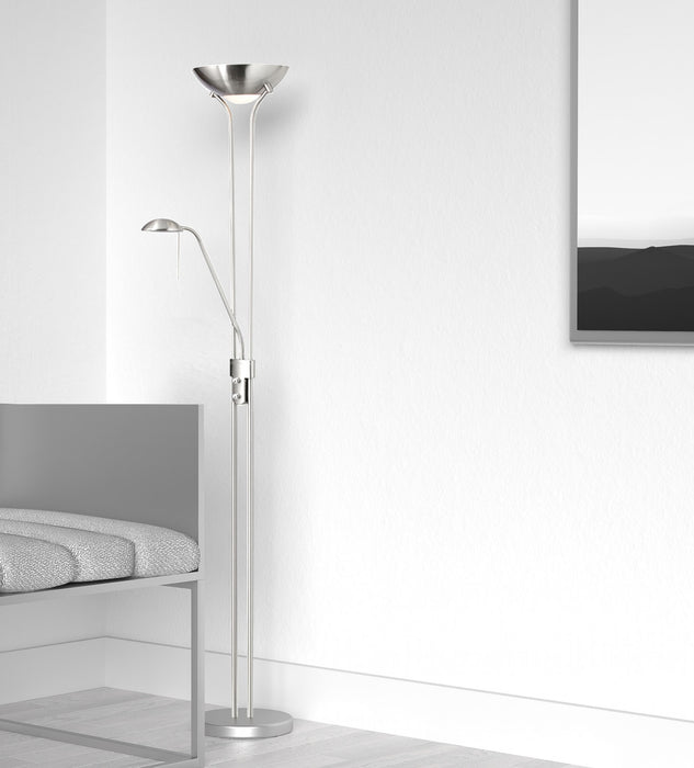 Lampe à pied Mother & Son de Dainolite avec fini chromé satiné