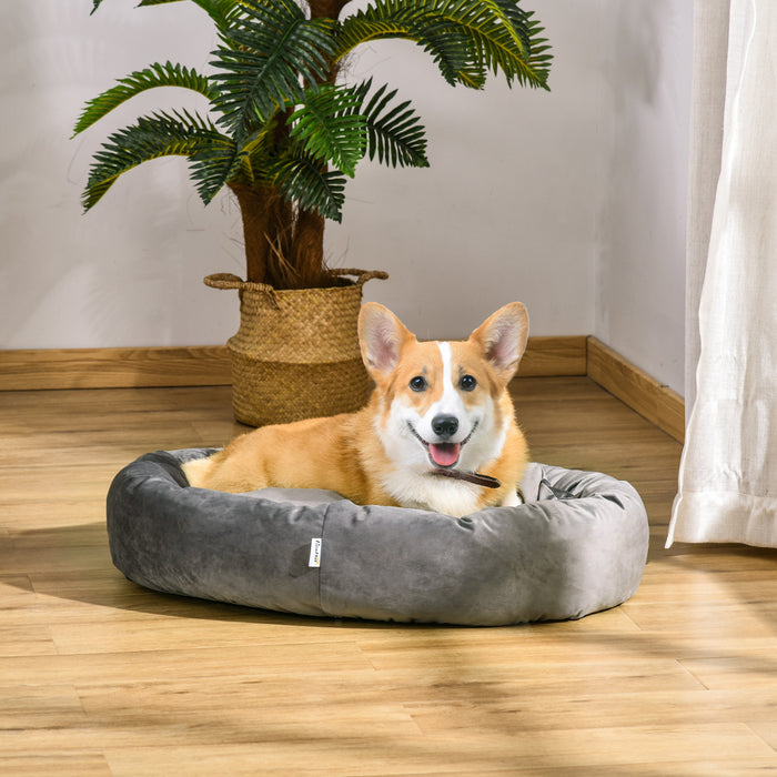 Pawhut Lit Pour Animaux De Compagnie Panier Pour Chien Orthopedique Rembourrage En Coton Pp Avec Housse Lavable Amovible Grand Confort 32\" X 22.75\" X 7\" Gris Fonce