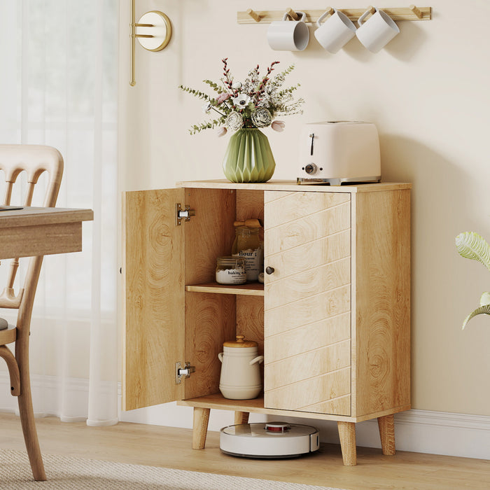 HOMCOM Armoire de rangement, buffet avec portes a fermeture douce