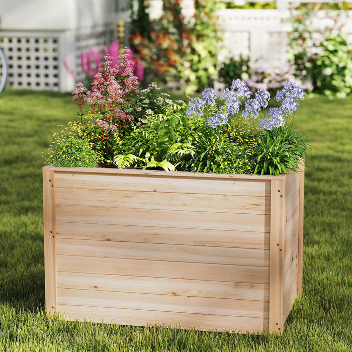 Costway 1 Pcs Boite De Planteur Elevee Avec Base Ouverte Pour Legumes Profondement Enracines