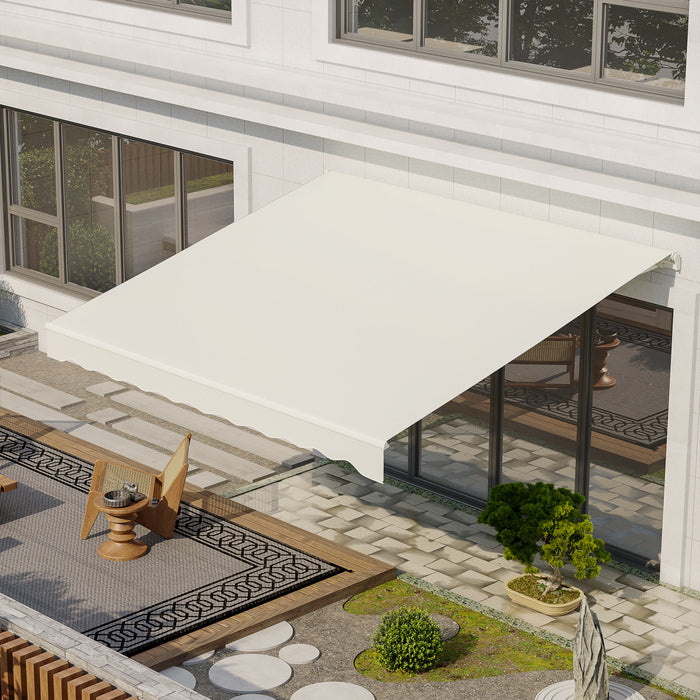 Outsunny Auvent Electrique Retractable 10' X 12' Avec Telecommande, Creme