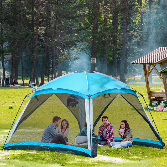 Outsunny Tente De Camping Familiale 8 Personnes Tente Dome Avec Sac De Transport 4 Parois En Maille Pour La Randonnee, Voyage, Installation Facile