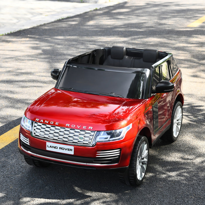 Costway 2 * 12v 2 Places Land Rover Enfants Sous Licence Sur La Voiture 4wd W / Peinture De Surface A Distance Rouge