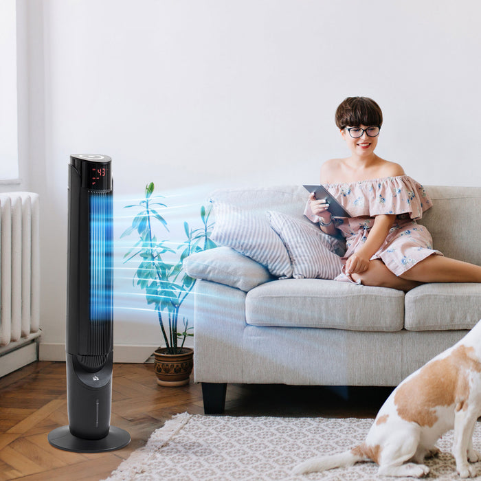 Homcom Ventilateur Tour De 42.25\" Avec 4 Modes Et 3 Vitesses