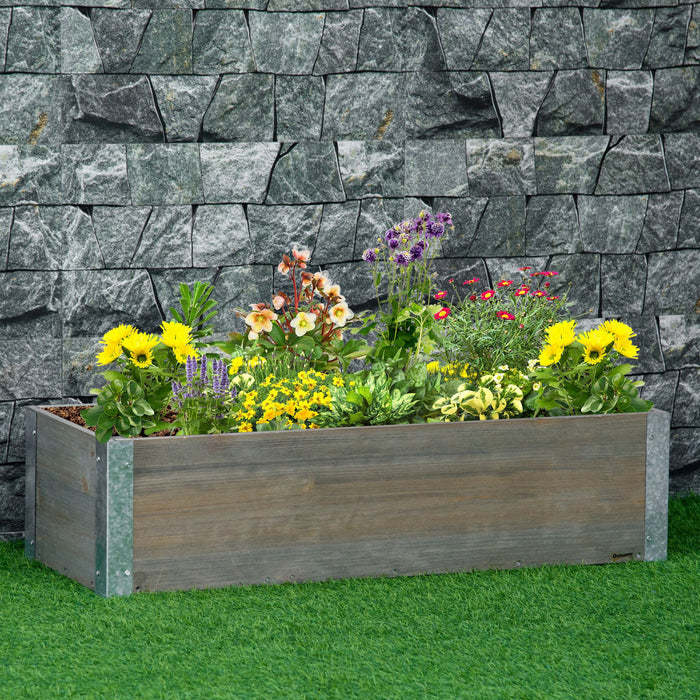 Outsunny Jardiniere En Bois Surelevee Lit De Jardin Mobile Sureleve