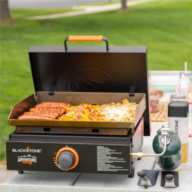Plaque de cuisson « Blackstone 17\" Adventure Ready » avec couvercle rigide et sac de transport - 2273