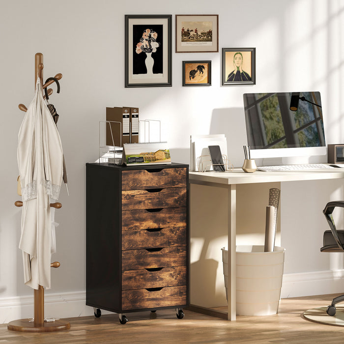 Vinsetto Classeur mobile avec tiroirs, Marron rustique