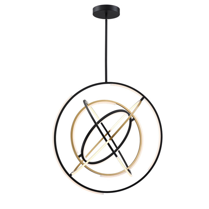 Luminaire suspendu de la collection Trilogy avec lumière à DEL intégrée de 32 po - noir et doré