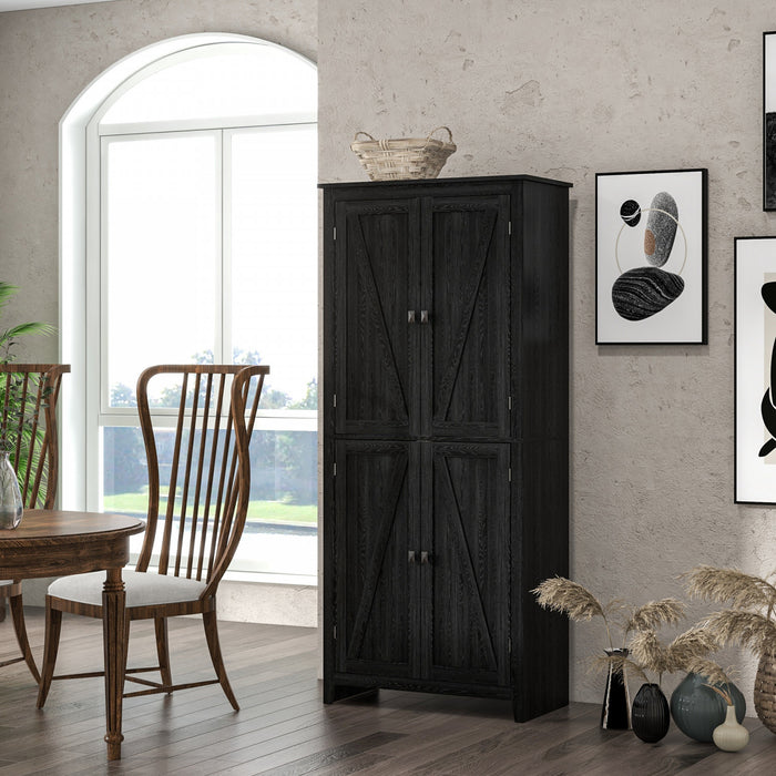 HOMCOM Garde-manger de cuisine autoportant de 72 po, armoire de buffet