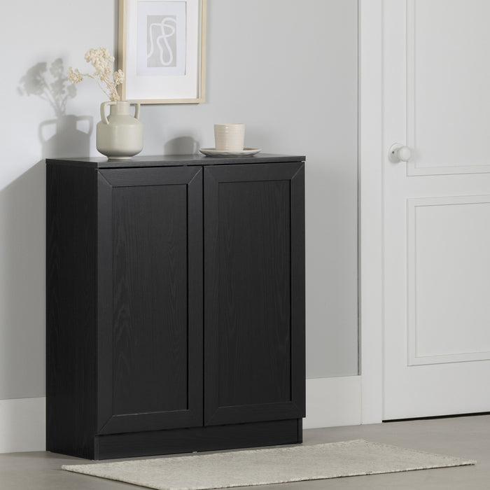  Armoire décorative Arum à 2 portes avec tablettes - chêne noir