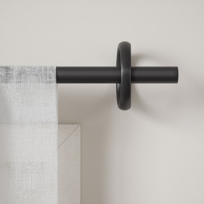  Tringle à rideaux extensible Ringlet de Umbra noir mat de 1 po - 42 po à 120 po