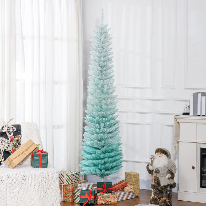 Homcom Sapin De Noel Artificiel Fin, Sapin De Noel Crayon, Bleu Degrade