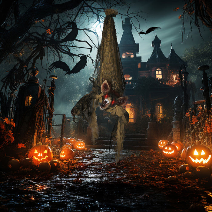 Outsunny Chauve-souris Animee Effrayante 28\", Decorations D'halloween