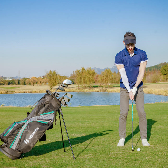 Ultimate Men's Complete Golf Club Set Golf Club Package Set Incl 460cc Avec Capuchon De Pluie Vert