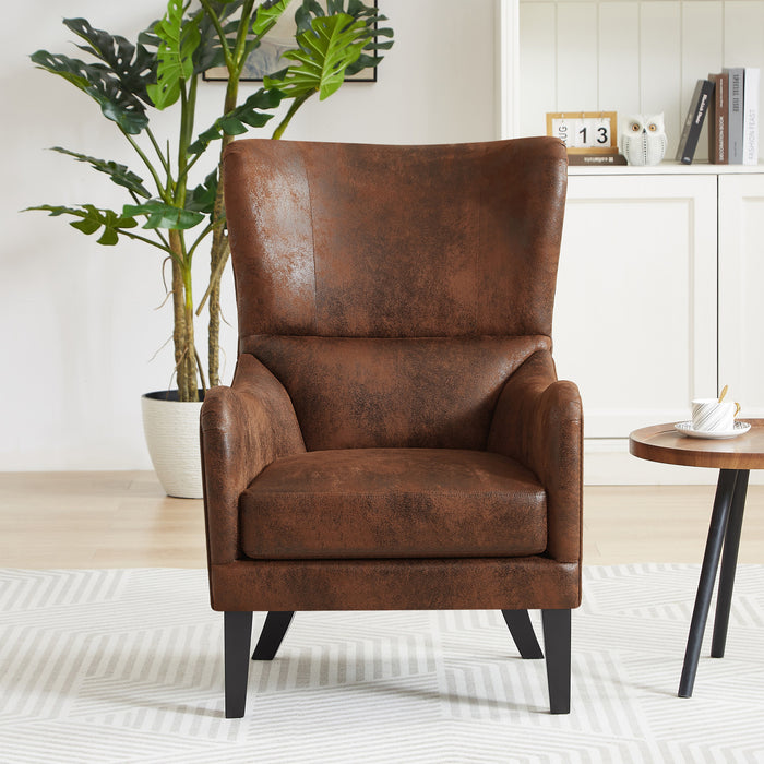Havenwood Fauteuil d'Appoint HI-BACK a Clous Decoratifs, Brun