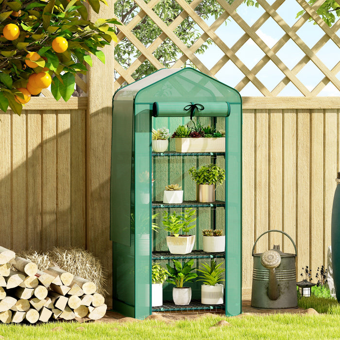 Outsunny Mini-serre avec toit en maille, serre portable, vert